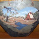 Hand Painted Slate - Heart * Barn * Creek