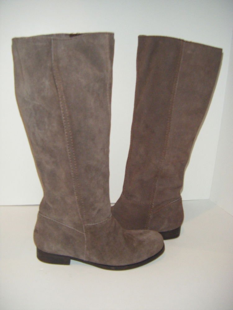 NINE WEST VINTAGE COLLECTION COOKIN BROWN TALL BOOTS SUEDE PULL ON 5.5