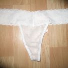 Victoria's Secret Eyelet Lace Waisted Tan & White Thong XSmall