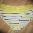 Victoria's Secret Low-Rise Lace Waisted Hiphugger Yllw/Wht/Blck Striped Sz Small