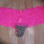 Victoria's Secret Extra Low Rise Lace Topped Cheekster Bright Pink & Leopard Lrg