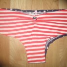 Victoria's Secret PINK Patriotic Red/Wht/Blue Flag Stars Stripes Cheekster Med