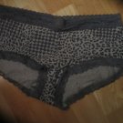 Victoria's Secret Gray Gray Leopard Print Lace Edged Boyshort XLarge