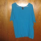 Venezia Teal Ribbed Short Sleeved Super soft top Size 22/24 Free Shipping!