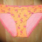 Victoria's Secret PINK Ex Low-Rise Bikini Orange w/Pink Flamingos XSmall