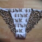 Victoria's Secret Pink Ex Low Rise Lace Back V-String Leopards Print XSmall