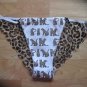 Victoria's Secret Pink Ex Low Rise Lace Back V-String Leopards Print XSmall