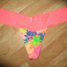 Victoria's Secret PINK Extra Low-Rise Lace-Waisted Thong Bright Pink Floral Med