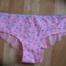 Victoria's Secret PINK Lace Back Teal/Pink Hipster w/Palm Trees Large
