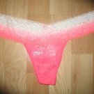 Victoria's Secret PINK All Lace Thong White w/ Bright Pink Gradient Color Medium