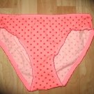 Victoria's Secret Bright Orange Ruffle Edged Bikini w/Red Dots & Trim Small