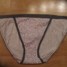 Victoria's Secret Gray/White/Pink Leopard Print String Bikini Medium