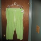 Fashion Bug Light Green Terry Drawstring Capris Coverup Size 18/20