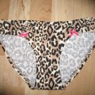 Victoria's Secret PINK Leopard Print Ex Low Rise Bikini with pink bows XSmall