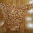 Victoria's Secret Tan/Nude All Lace Sheer Ex Low Rise Mini Cheekster Medium