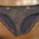 Victoria's Secret Gray on Gray Leopard  Polka Dot Print Lace Edged Hiphugger XL