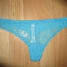 Victoria's Secret  All Lace Turquoise Floral Print Thong Beautiful XSmall