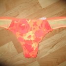 Victoria's Secret PINK Extra Low Rise Lace Back/Sides Thong Orange/Yellow Medium
