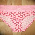 Victoria's Secret All Hearts Pink/White/Red Lace Waisted Hiphugger Medium