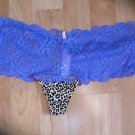 Victoria's Secret Extra Low Rise Lace Topped Cheekster Purple & Leopard Medium