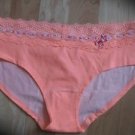Victoria's Secret Lace Waisted Orange Hiphugger w/ Heart Ribbon & Bow Large