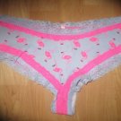Victoria's Secret PINK Lace Edged Ex Low Rise Cheeky Pink Flamingos/Pink Large