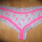 Victoria's Secret PINK Lace Edged Ex Low Rise Cheeky Pink Flamingos/Pink XSmall