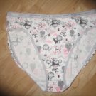 Victoria's Secret Reindeer & Trees Grey/Pink Print  High Leg Brief Medium