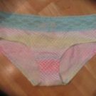 Victoria's Secret Aqua Lace Waisted Multi-color Geometric Hiphugger Large