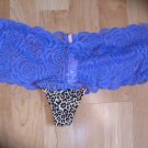 Victoria's Secret Extra Low Rise Lace Topped Cheekster Purple & Leopard Small