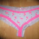 Victoria's Secret PINK Lace Edged Ex Low Rise Cheeky Pink Flamingos/Pink Medium