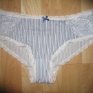 Victoria's Secret Dream Angels Blue/White Striped Hiphugger w/Floral Inset Med