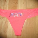 Victoria's Secret PINK Extra Low Rise Lace Back/Sides Thong Brt Pink "nice" Med