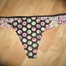 Victoria's Secret PINK Extra Low Rise Lace Back/Sides Thong Marble Print Large