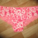 Victoria's Secret PINK Extra Low-Rise Lace Back Hipster Bright Pink Floral Small
