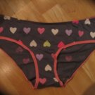 Victoria's Secret Gray LowRise Hiphugger w/ Multi-color Hearts Pink Trim Medium