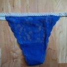 Victoria's Secret  Purple Floral Lace V-String w/ Purple Polka Dot Waist Large
