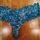 Victoria's Secret PINK Teal/White/Yellow/Coral "Splash" Low Rise Cheekster Small