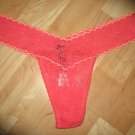 Victoria's Secret "The Lacie" Orange Lace Thong w/ White Contrast Color One Size