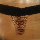 Victoria's Secret PINK Tiger Striped Thong w/ "PINK" Lace Waist Medium