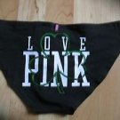 Victoria's Secret PINK St Patrick's Day Blck Bikini Love PINK Sequin Shamrock XS