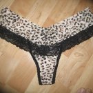 Victoria's Secret "The Lacie" Leopard Lace Thong w/ Black Contrast Ruffle OS