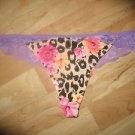 Victoria's Secret Pink Ex Low Rise Lace-Waisted/Back Lavender Thong "Silky" XS