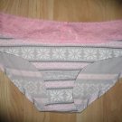Victoria's Secret  Lace Waisted Hiphugge Gray/Pink/White Snowflake Winter Large