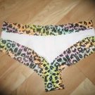 Victoria's Secret PINK Extra Low-Rise Rainbow  LaceEdge White Cheeky Medium