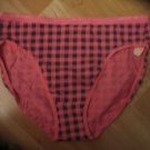 Victoria's Secret Bright Pink & Gray Plaid Checkered Hi-Leg Brief Small