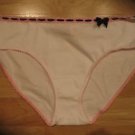 Victoria's Secret White Hiphugger Pink Trim w/Black Bow Cute! XSmall