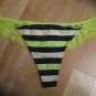 Victoria's Secret PINK Extra Low Rise Thong Bright Yellow/Navy Medium