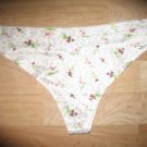 Victoria's Secret Seamless White Thong w/Red Roses & Grey Sleek & Sexy Large