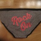 Victoria's Secret Black & White Pattern w/ "Rock On" on Rear Hiphugger Small